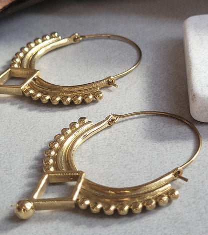 Gold bohemian hoops: Silver style unique jewellery / Golden jewellery