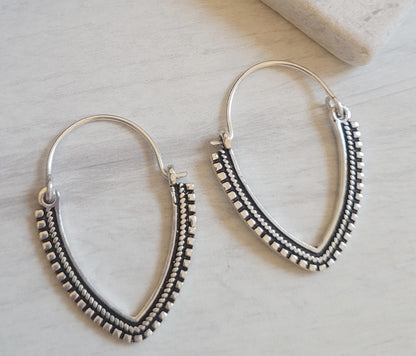 Dainty Silver Plated Hoop Earrings: Minimalist Bohemian Jewelry