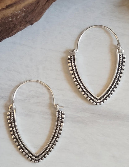 Dainty Silver Plated Hoop Earrings: Minimalist Bohemian Jewelry