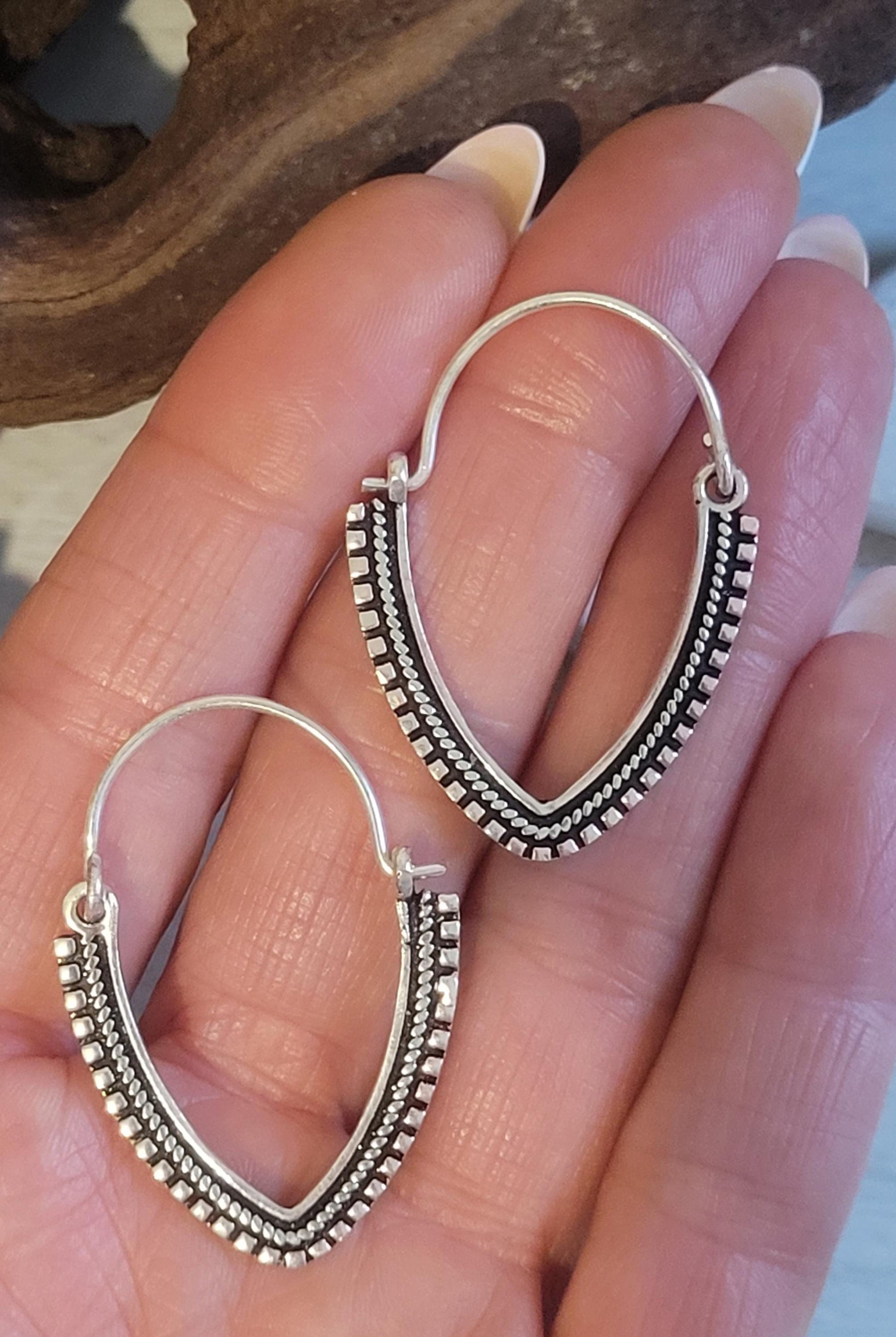 Dainty Silver Plated Hoop Earrings: Minimalist Bohemian Jewelry