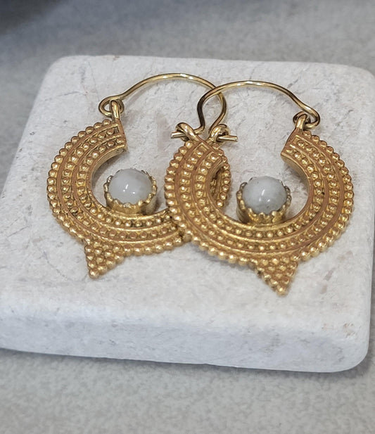 Small gold hoops: Bohemian jewellery