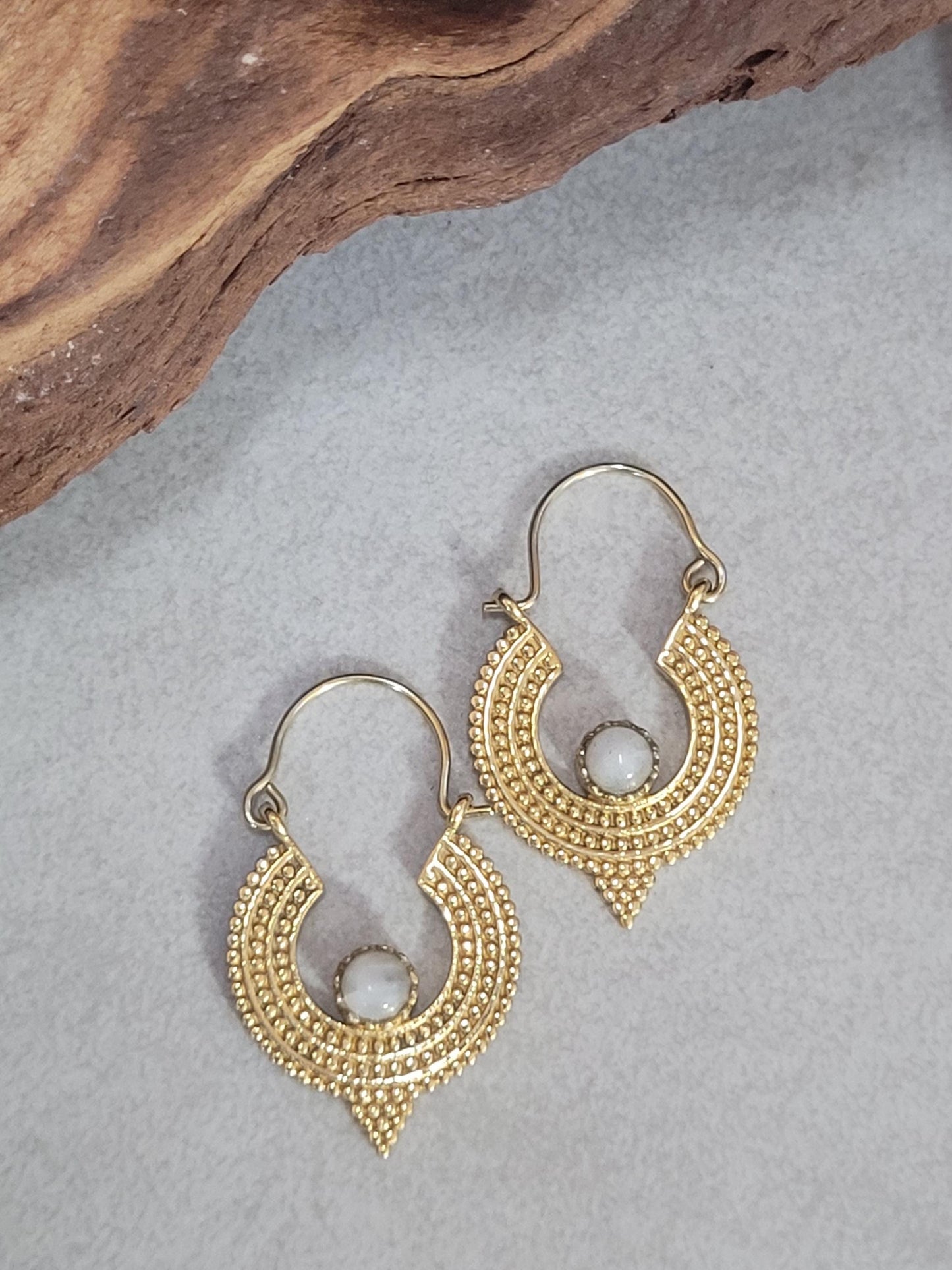 Small gold hoops: Bohemian jewellery