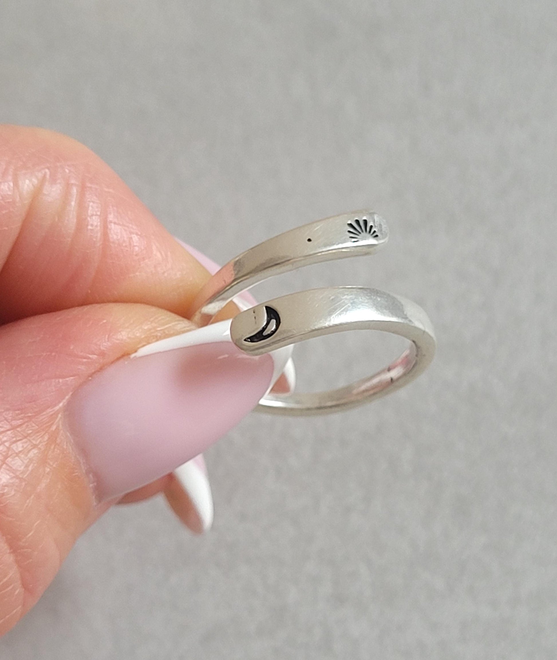 Silver Moon Ring: Adjustable Boho Jewelry