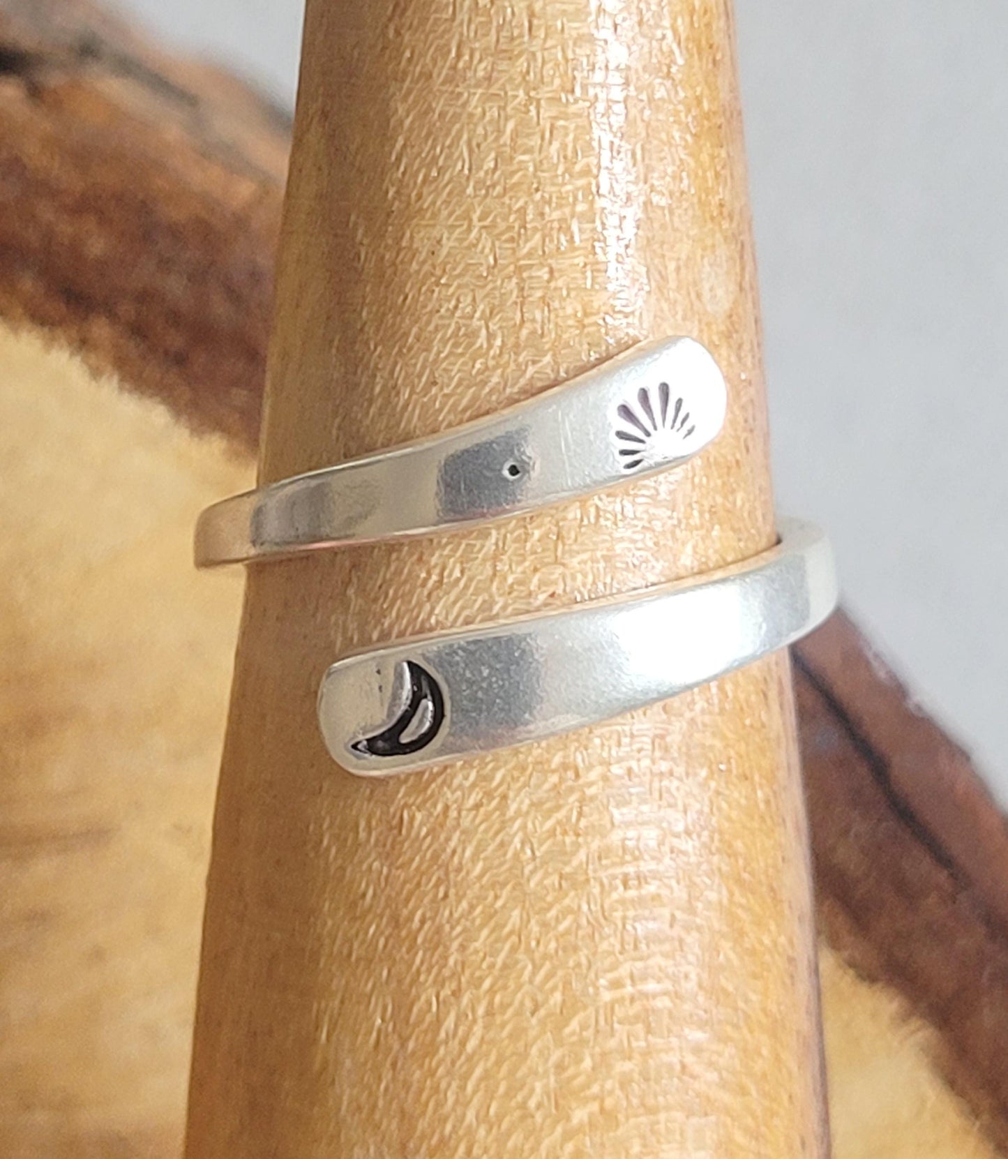 Silver Moon Ring: Adjustable Boho Jewelry