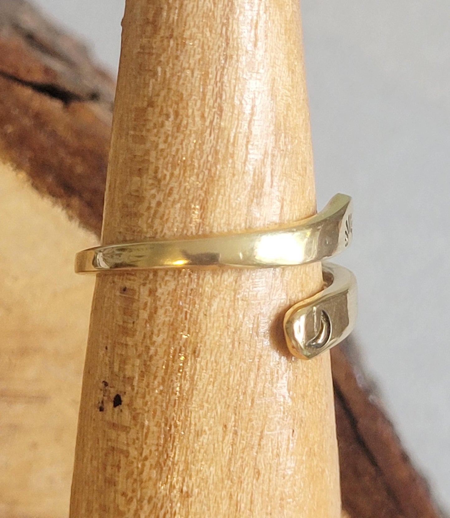 Brass Adjustable Ring: Moon & Sunshine Design - Boho Jewelry