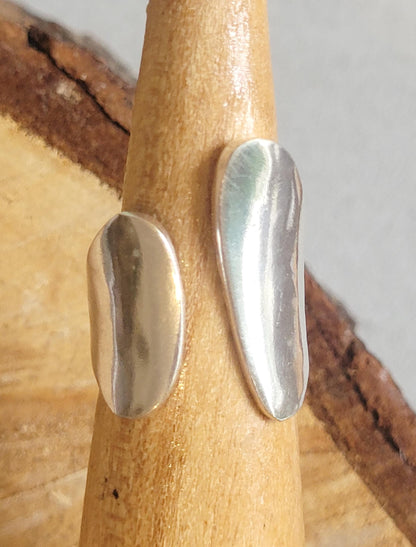 Adjustable Silver Statement Ring: Handmade Boho Jewelry