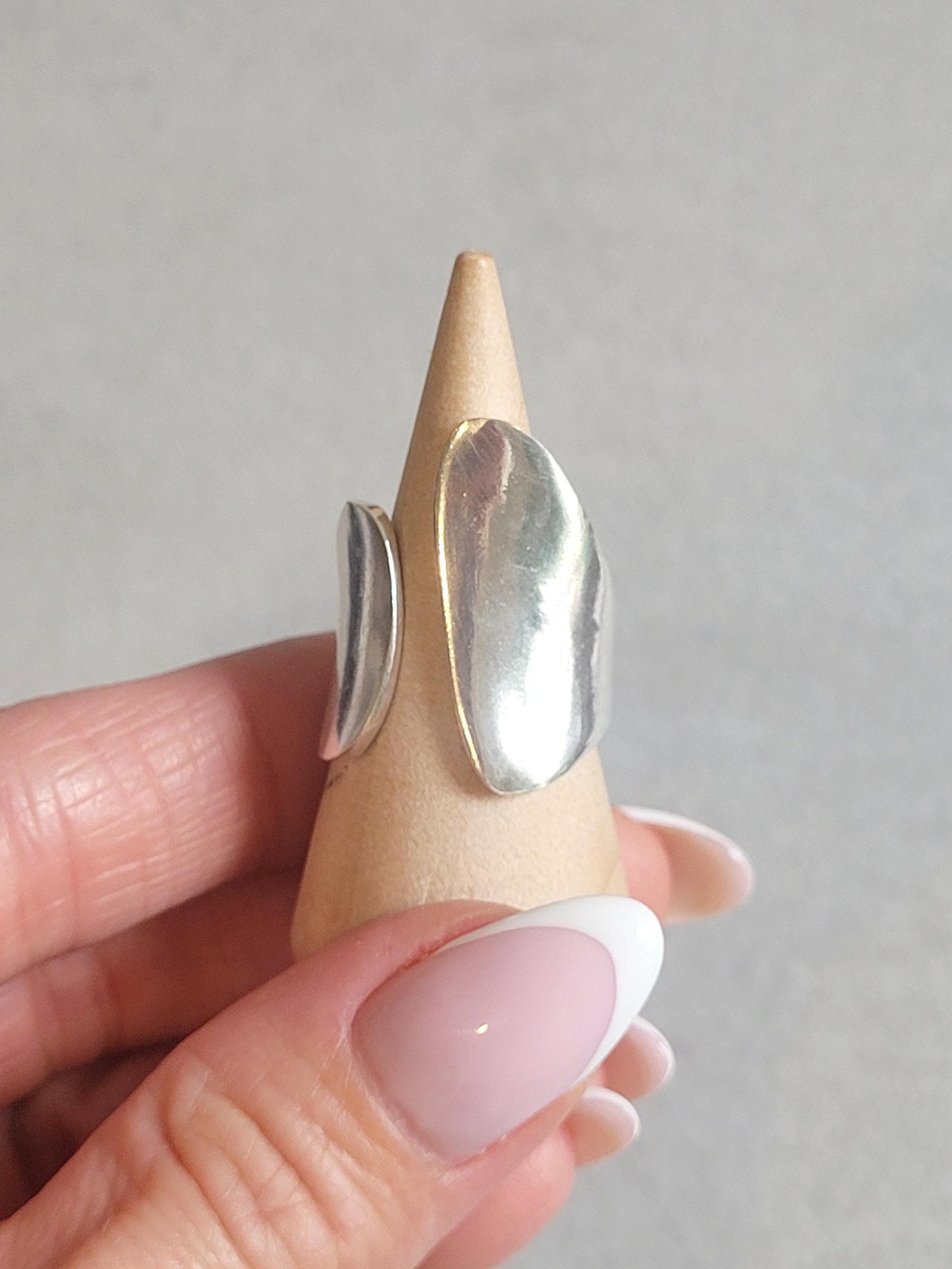 Adjustable Silver Statement Ring: Handmade Boho Jewelry