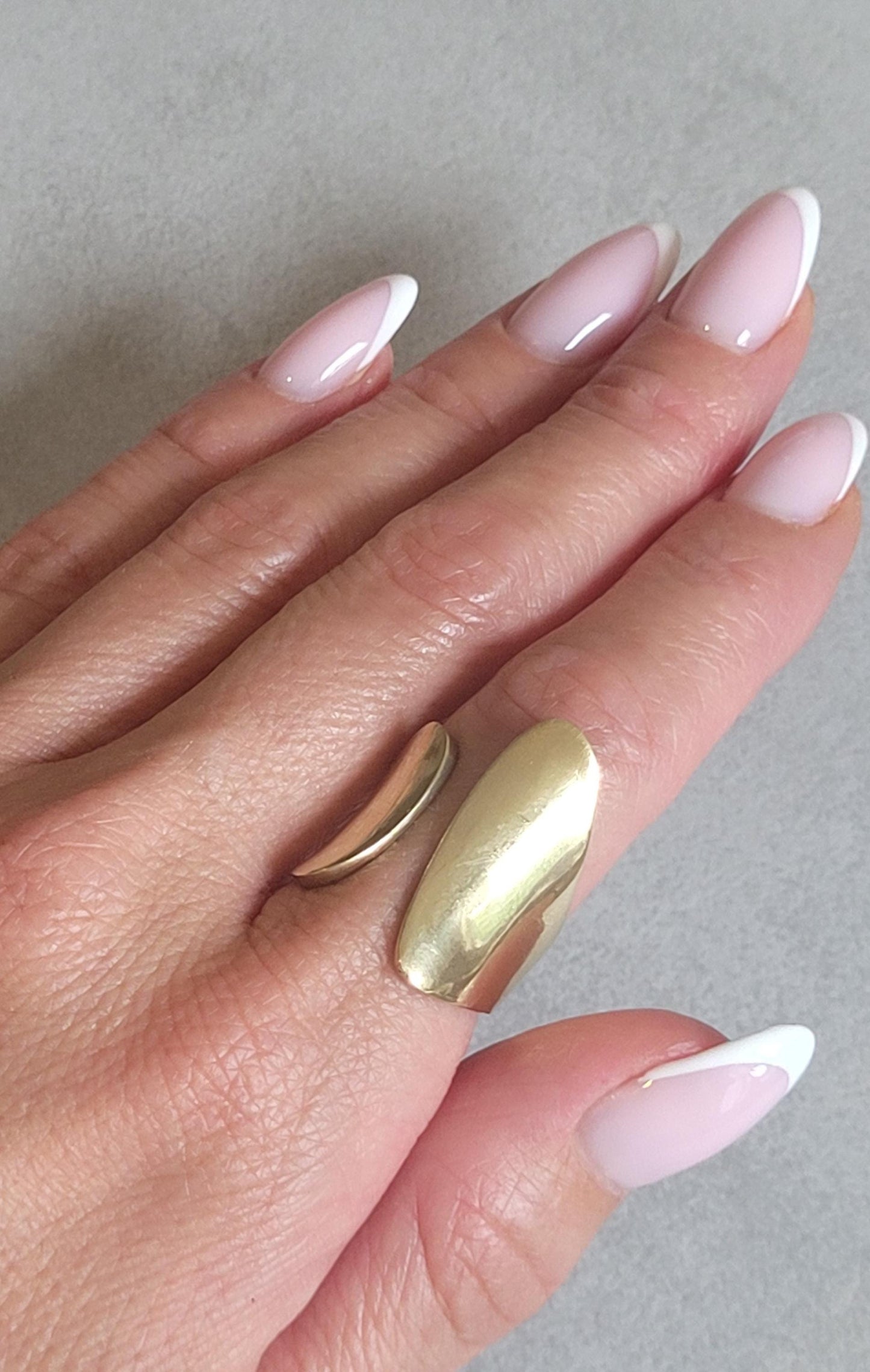 Adjustable Brass Statement Ring: Handmade Boho Jewelry