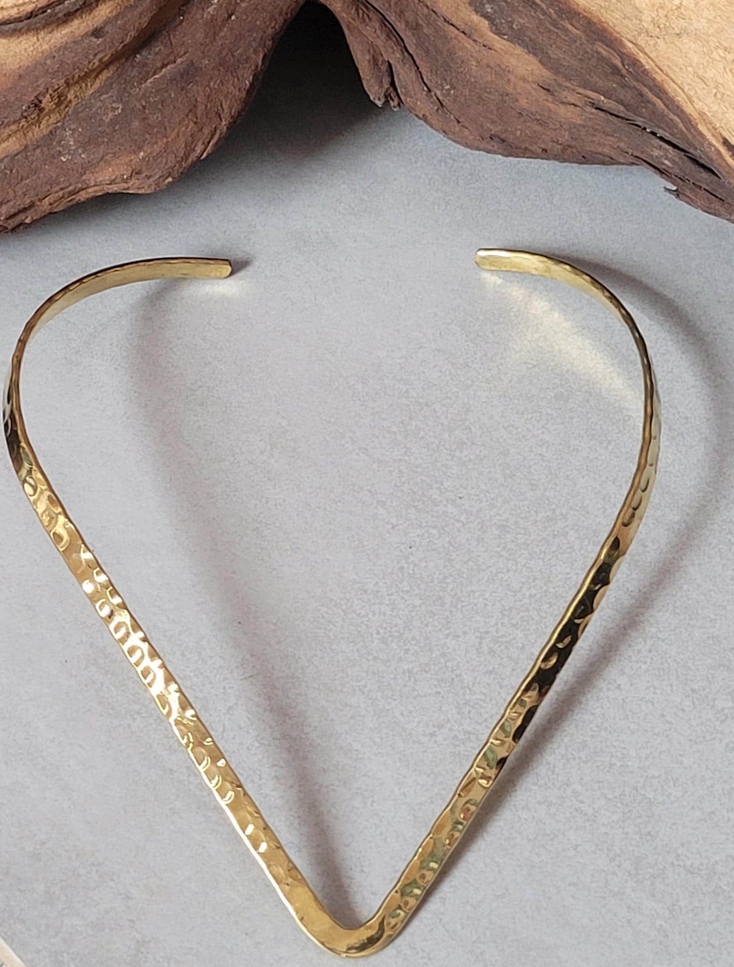 Silver hammered choker necklace: Silver bohemian jewellery
