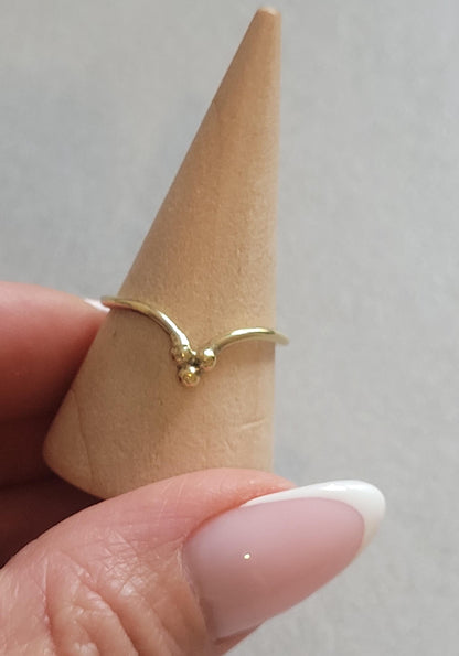 Minimalist Brass Point Ring: Elegant Dainty Jewelry