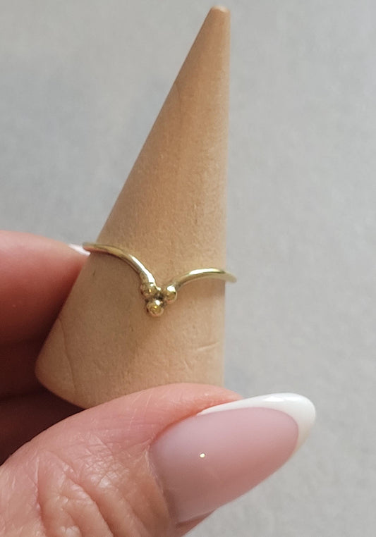 Minimalist Brass Point Ring: Elegant Dainty Jewelry