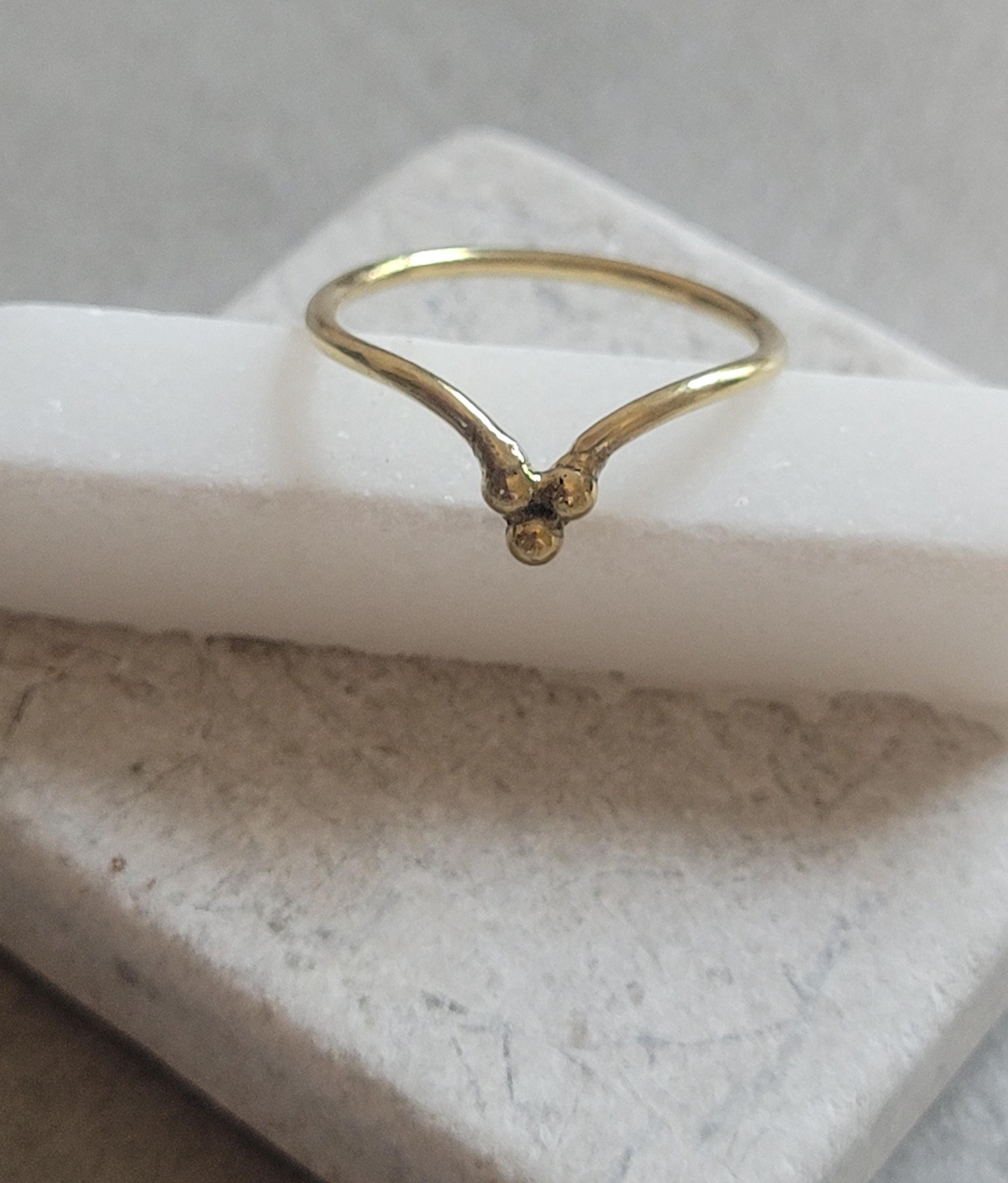 Minimalist Brass Point Ring: Elegant Dainty Jewelry