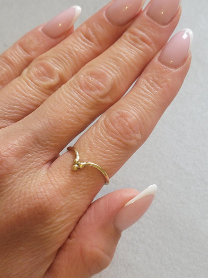 Minimalist Brass Point Ring: Elegant Dainty Jewelry