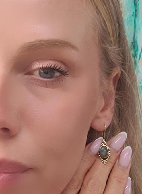 Brass dangle earrings: Small elegant earrings