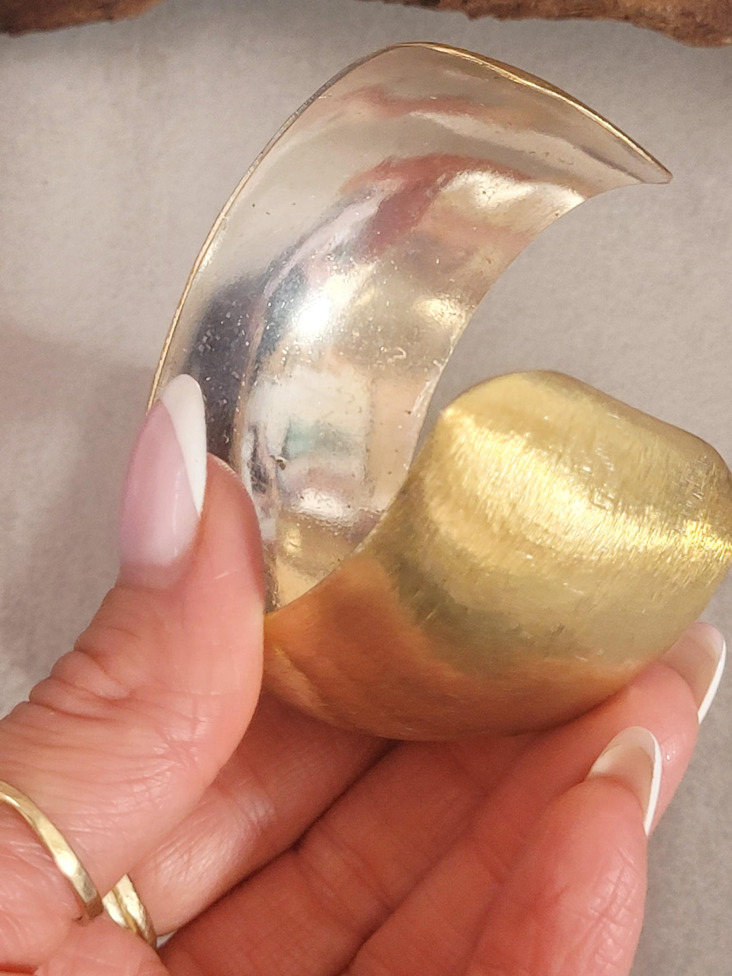 Brass cuff bracelet: Statement bohemian jewellery