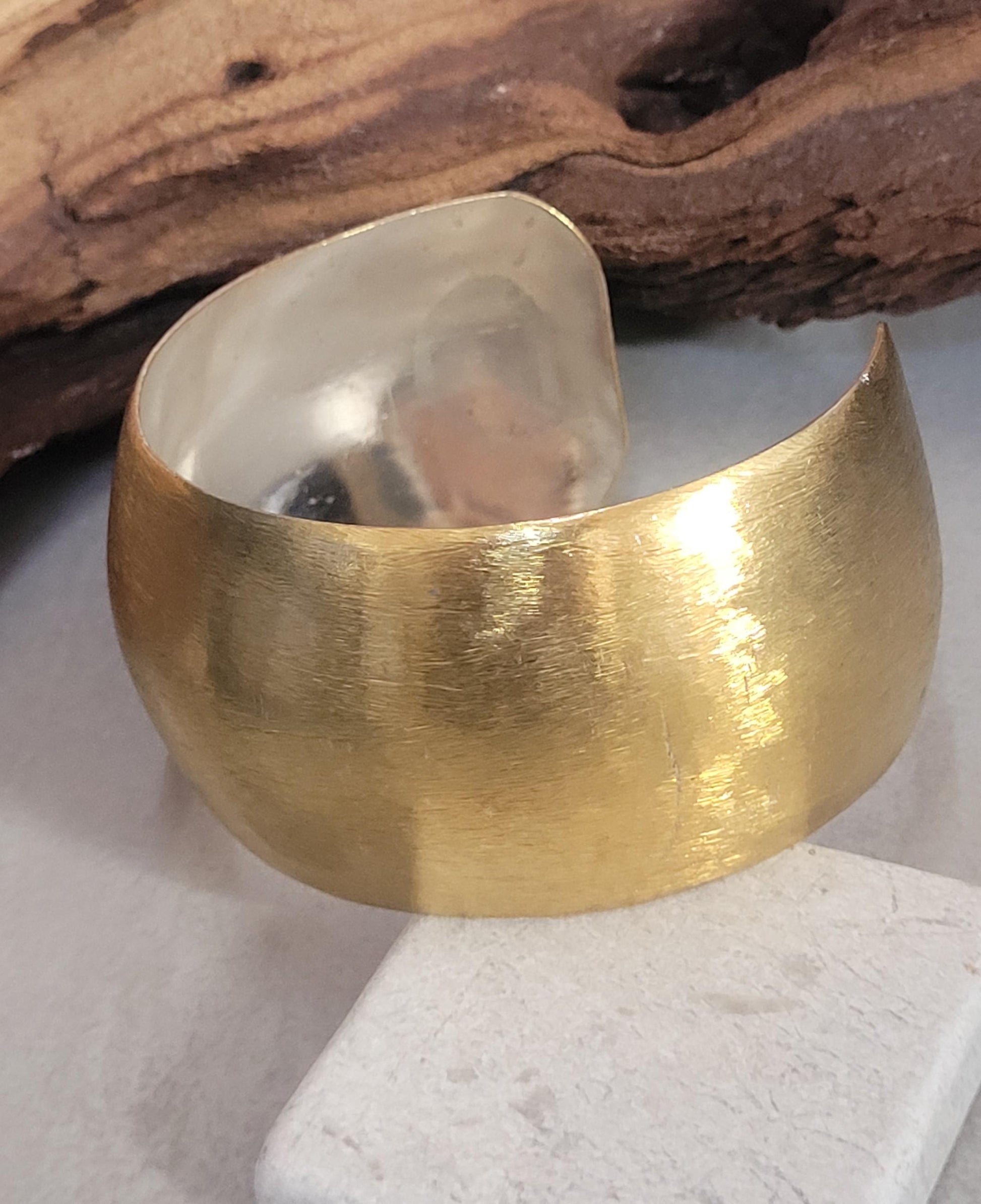 Brass cuff bracelet: Statement bohemian jewellery