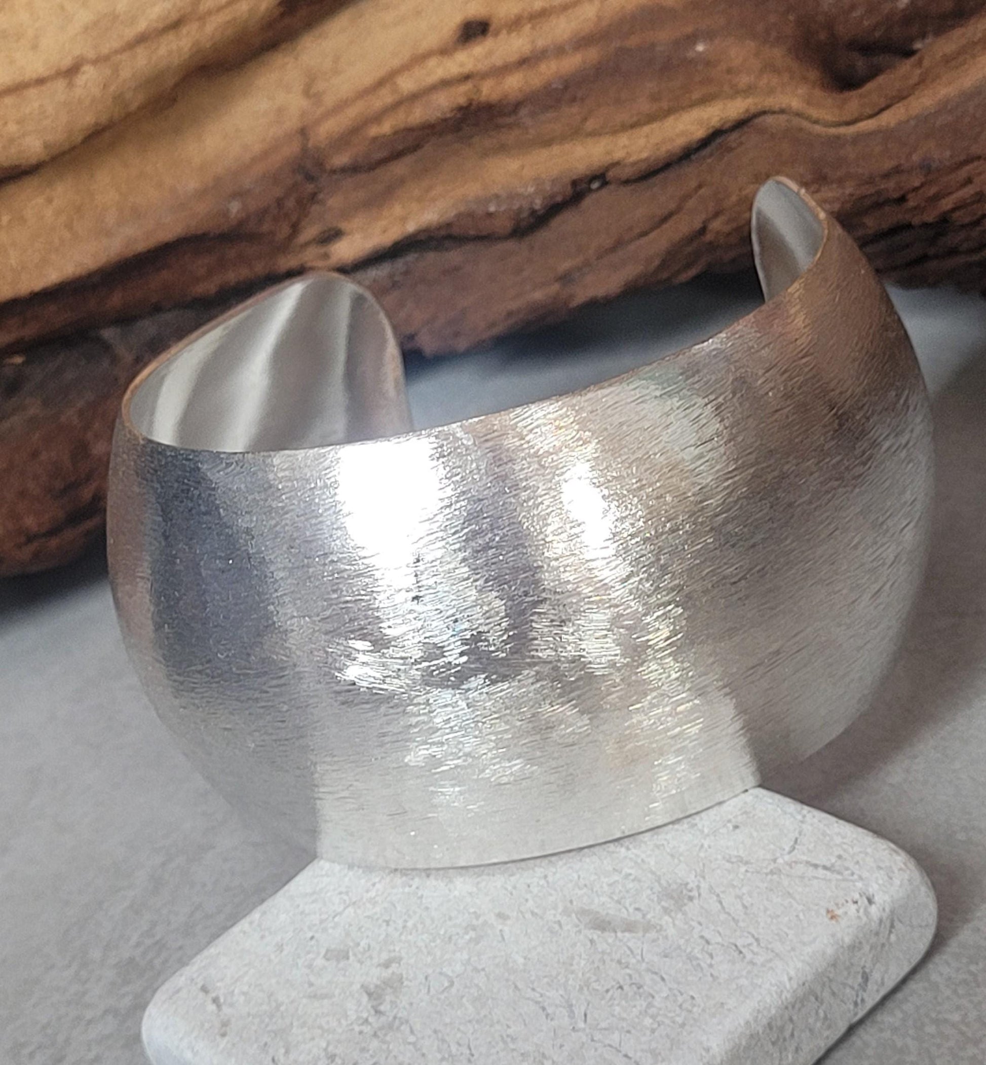 Silver cuff bracelet: Statement bohemian jewellery