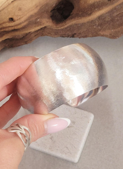 Silver cuff bracelet: Statement bohemian jewellery