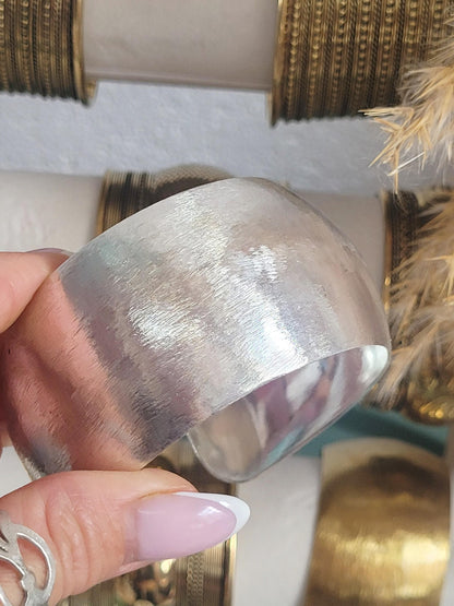 Silver cuff bracelet: Statement bohemian jewellery