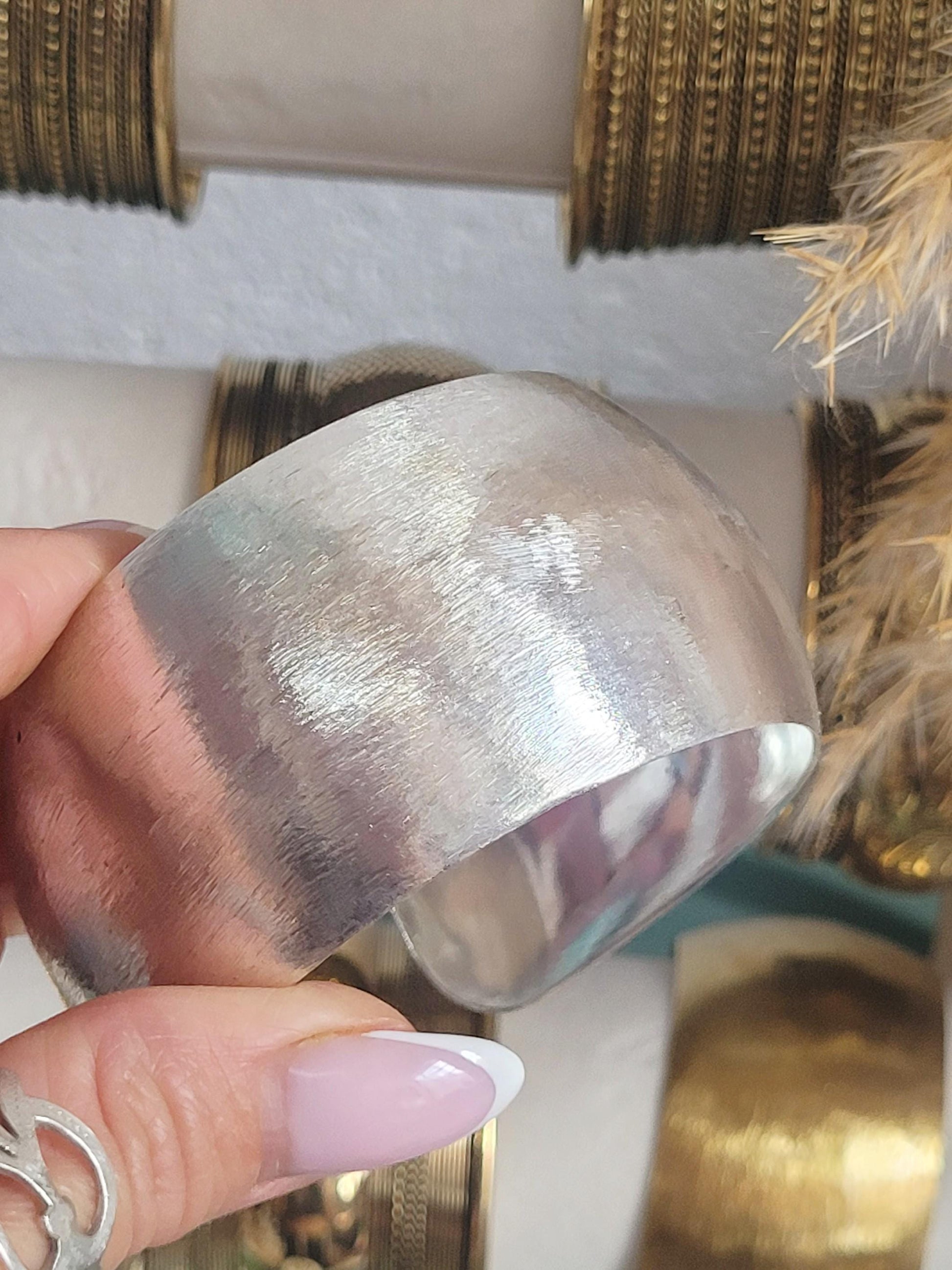 Silver cuff bracelet: Statement bohemian jewellery