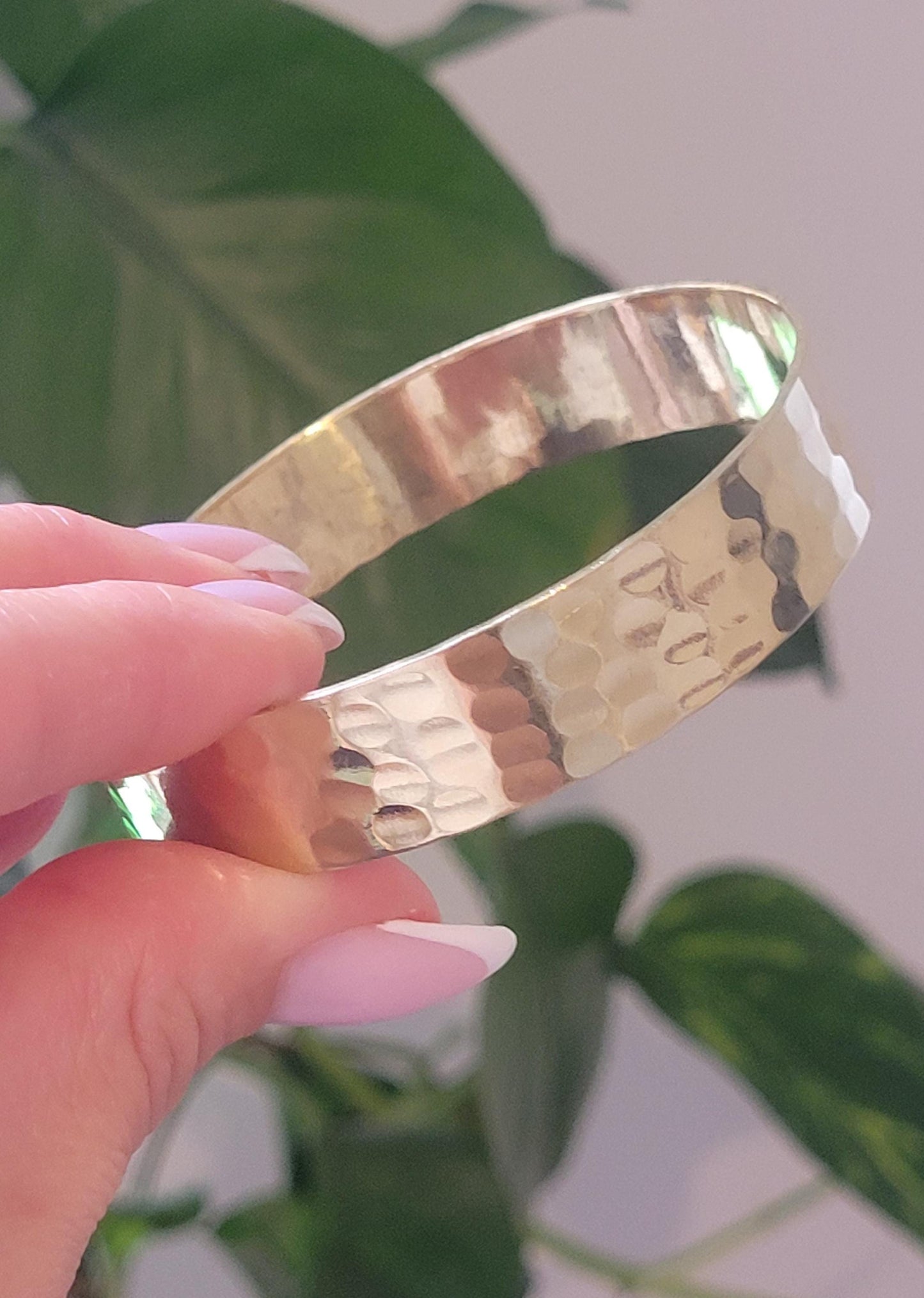 Hammered Brass Cuff Bracelet: Adjustable Open Band, Edgy Jewelry