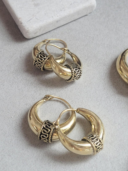 Golden hoops / Large hoops / Small hoops / Gypsy / Boho / Tribal / Ethnic / Golden jewellery / Bohemian