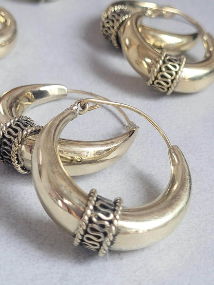 Golden hoops / Large hoops / Small hoops / Gypsy / Boho / Tribal / Ethnic / Golden jewellery / Bohemian