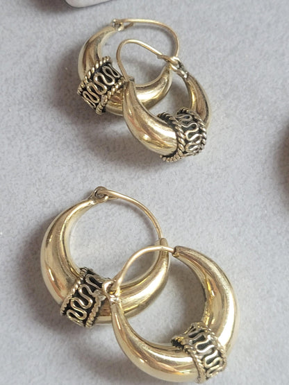 Golden hoops / Large hoops / Small hoops / Gypsy / Boho / Tribal / Ethnic / Golden jewellery / Bohemian