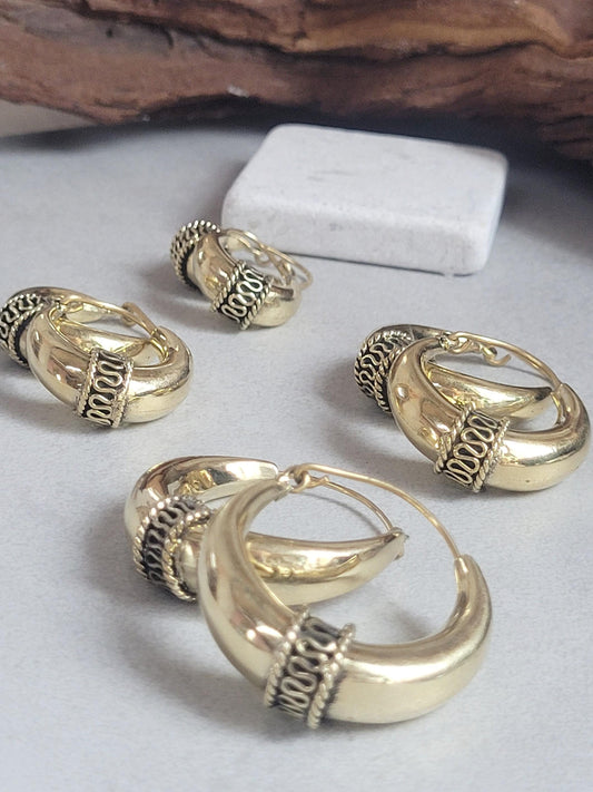 Golden hoops / Large hoops / Small hoops / Gypsy / Boho / Tribal / Ethnic / Golden jewellery / Bohemian