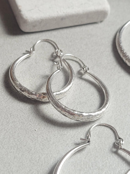 Silver hoops / Thick hoops / Ethnic jewellery / Boho style / Festival / Gift / Small hoops / Large hoops / Detailed