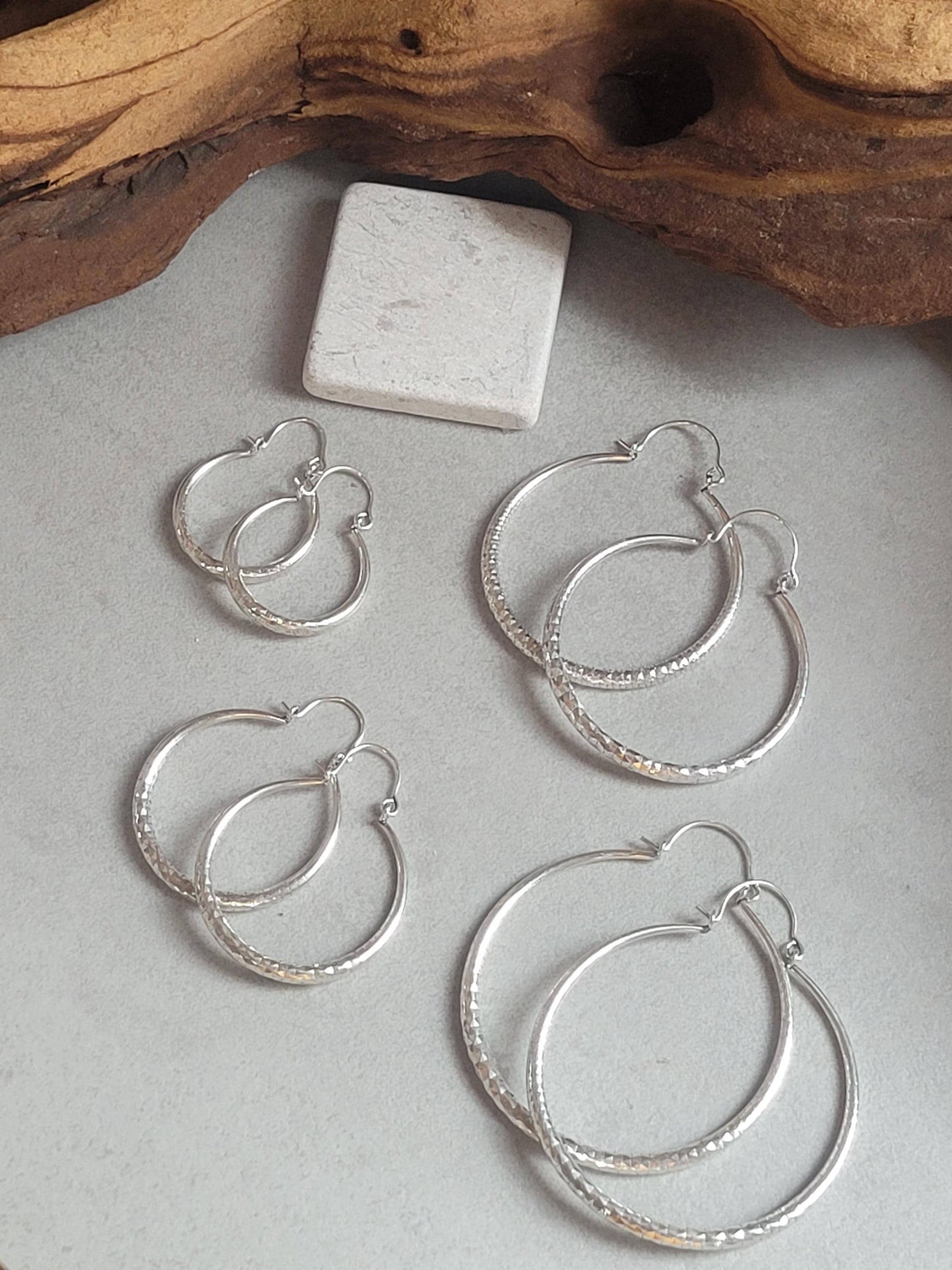 Silver hoops / Thick hoops / Ethnic jewellery / Boho style / Festival / Gift / Small hoops / Large hoops / Detailed