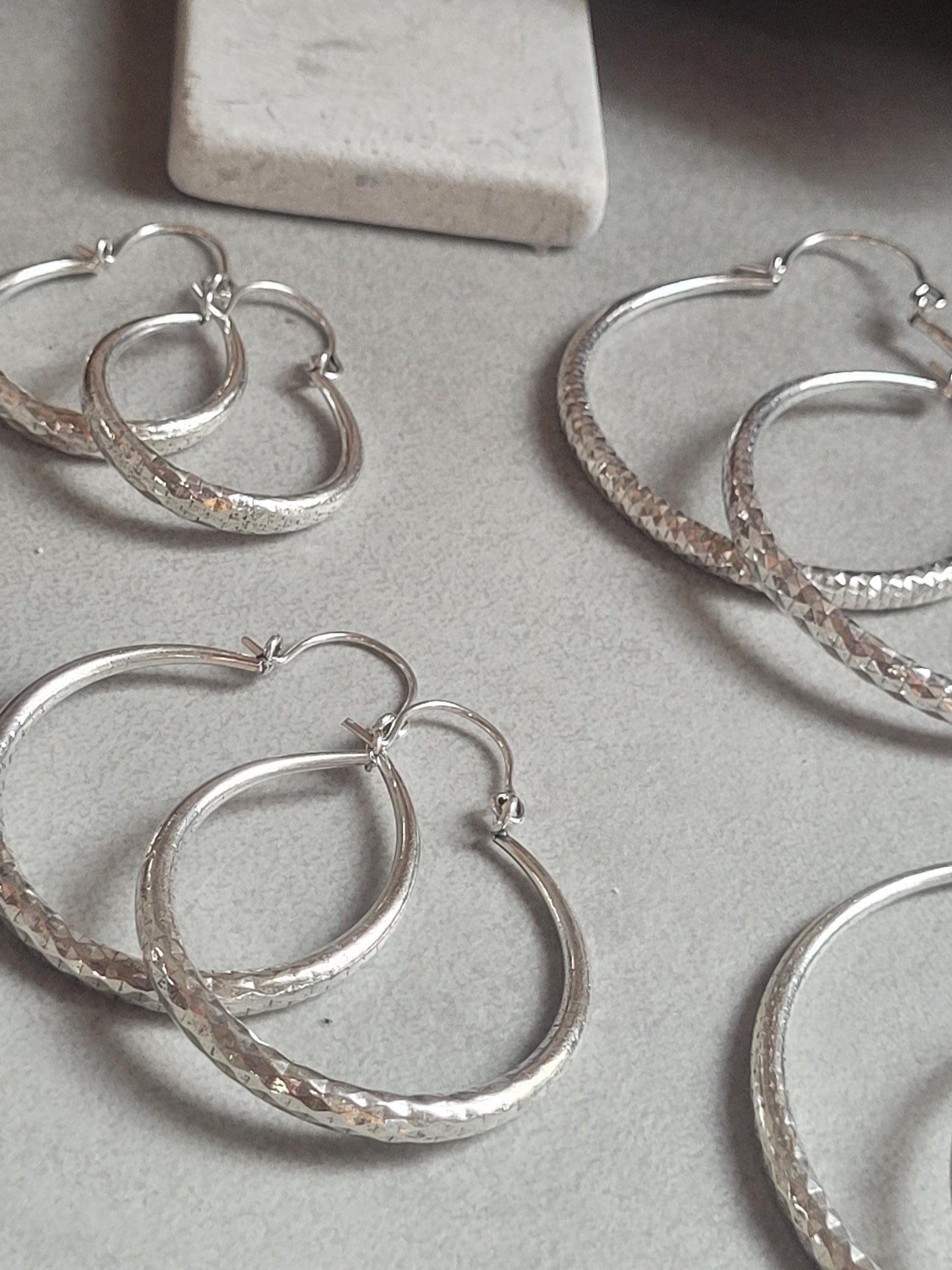 Silver hoops / Thick hoops / Ethnic jewellery / Boho style / Festival / Gift / Small hoops / Large hoops / Detailed