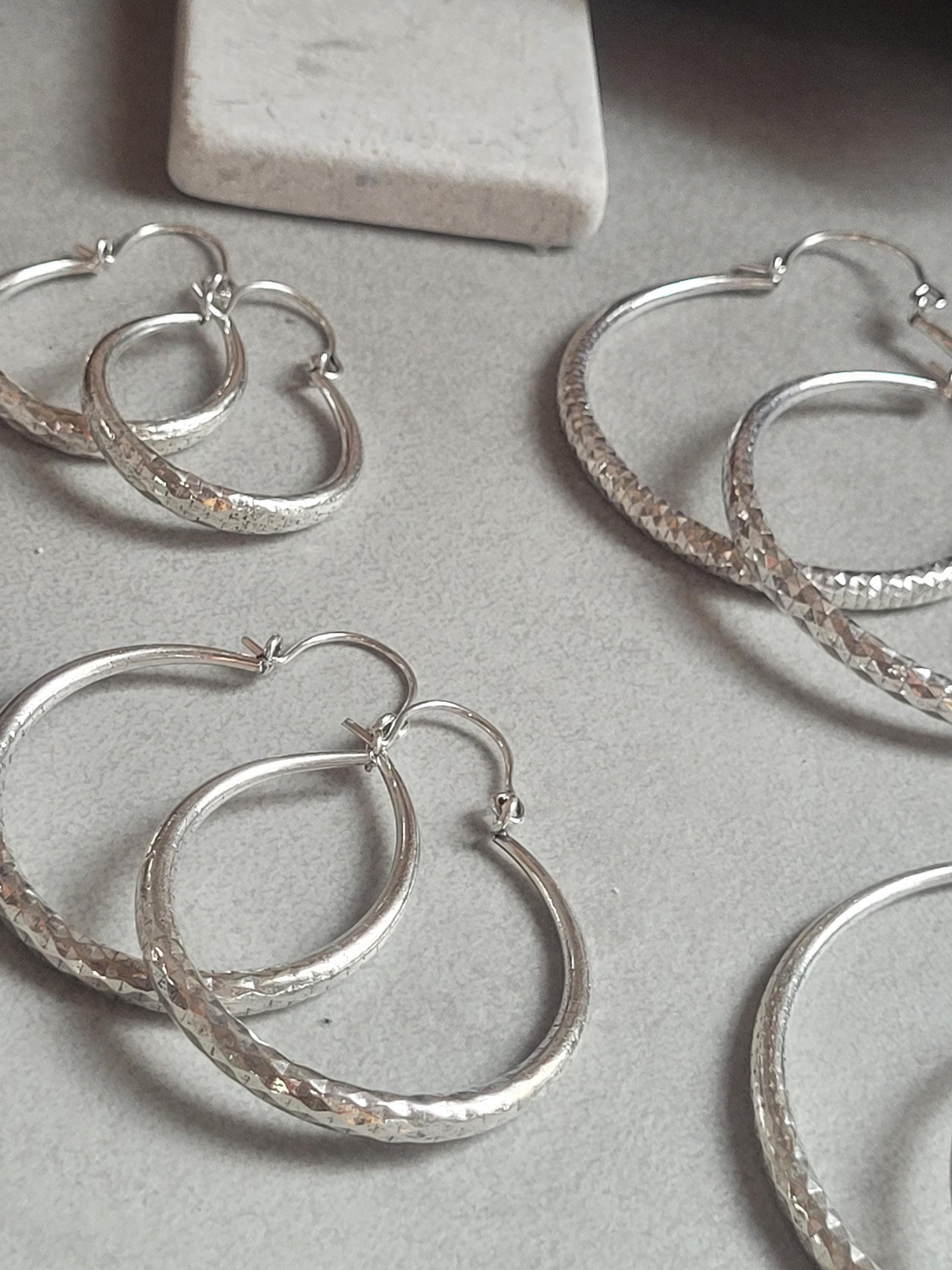 Silver hoops / Thick hoops / Ethnic jewellery / Boho style / Festival / Gift / Small hoops / Large hoops / Detailed