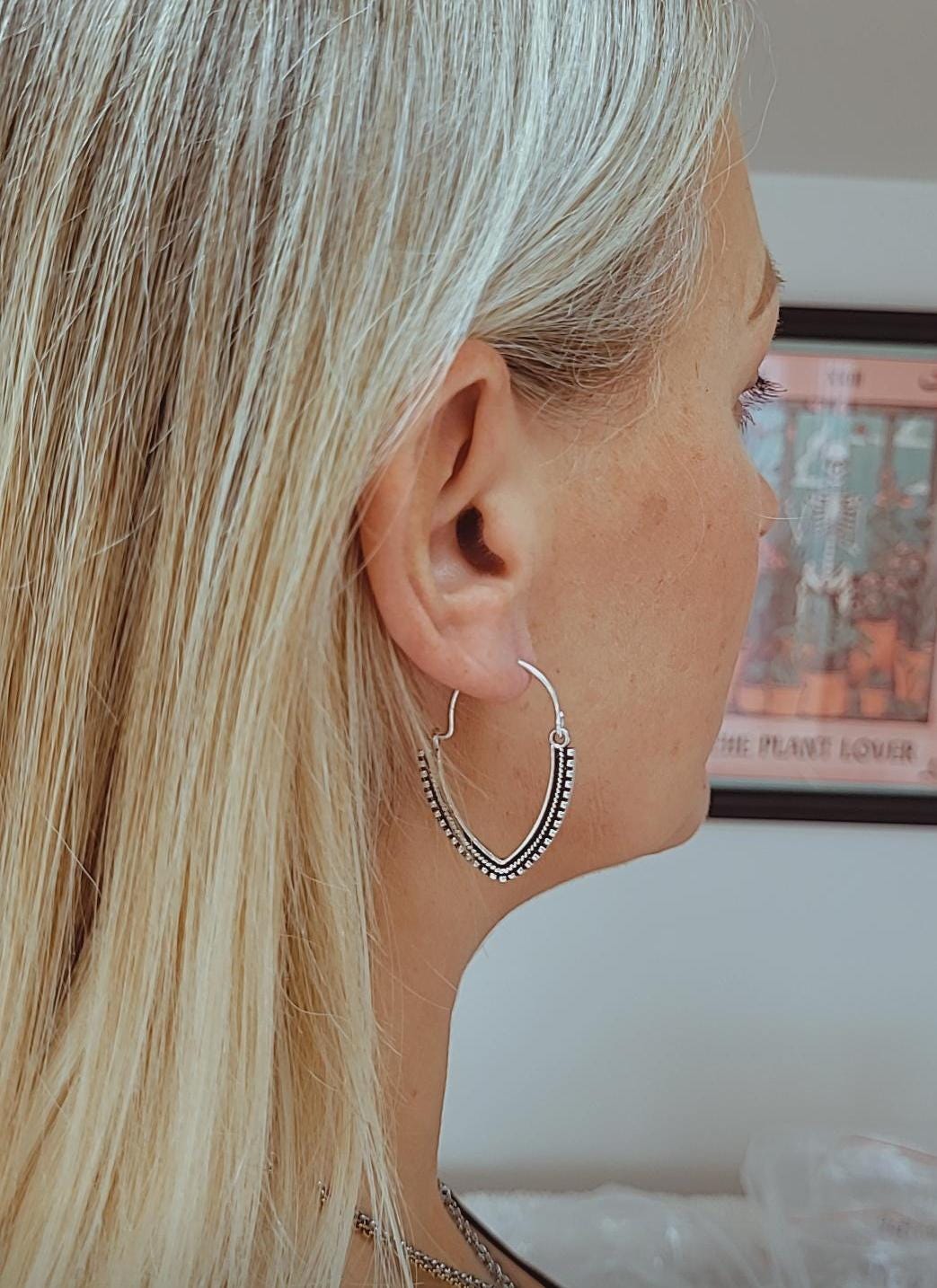 Dainty Silver Plated Hoop Earrings: Minimalist Bohemian Jewelry