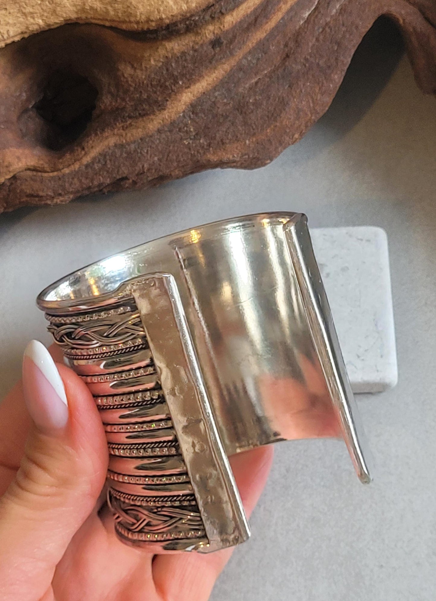 Silver cuff bracelet / Detailed jewellery / Statement piece / Ethnic style / Bohemian jewellery / Boho chic / Unique Gift ideas