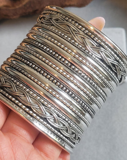 Silver cuff bracelet / Detailed jewellery / Statement piece / Ethnic style / Bohemian jewellery / Boho chic / Unique Gift ideas