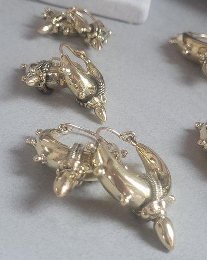 Brass chunky lightweight hoops / Small hoops / Large earrings / Gypsy / Bohemian / Boho / Ethnic hoops / Tribal / Minimal