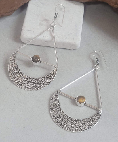 Silver dangle drop earrings: Statement jewellery