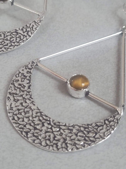 Silver dangle drop earrings: Statement jewellery