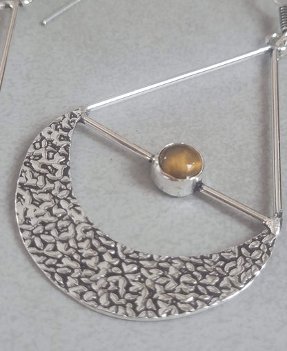 Silver dangle drop earrings: Statement jewellery