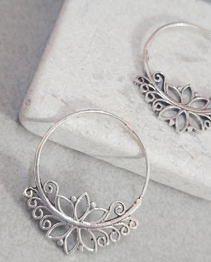 Spiral earrings silver jewellery gift : Gift for her