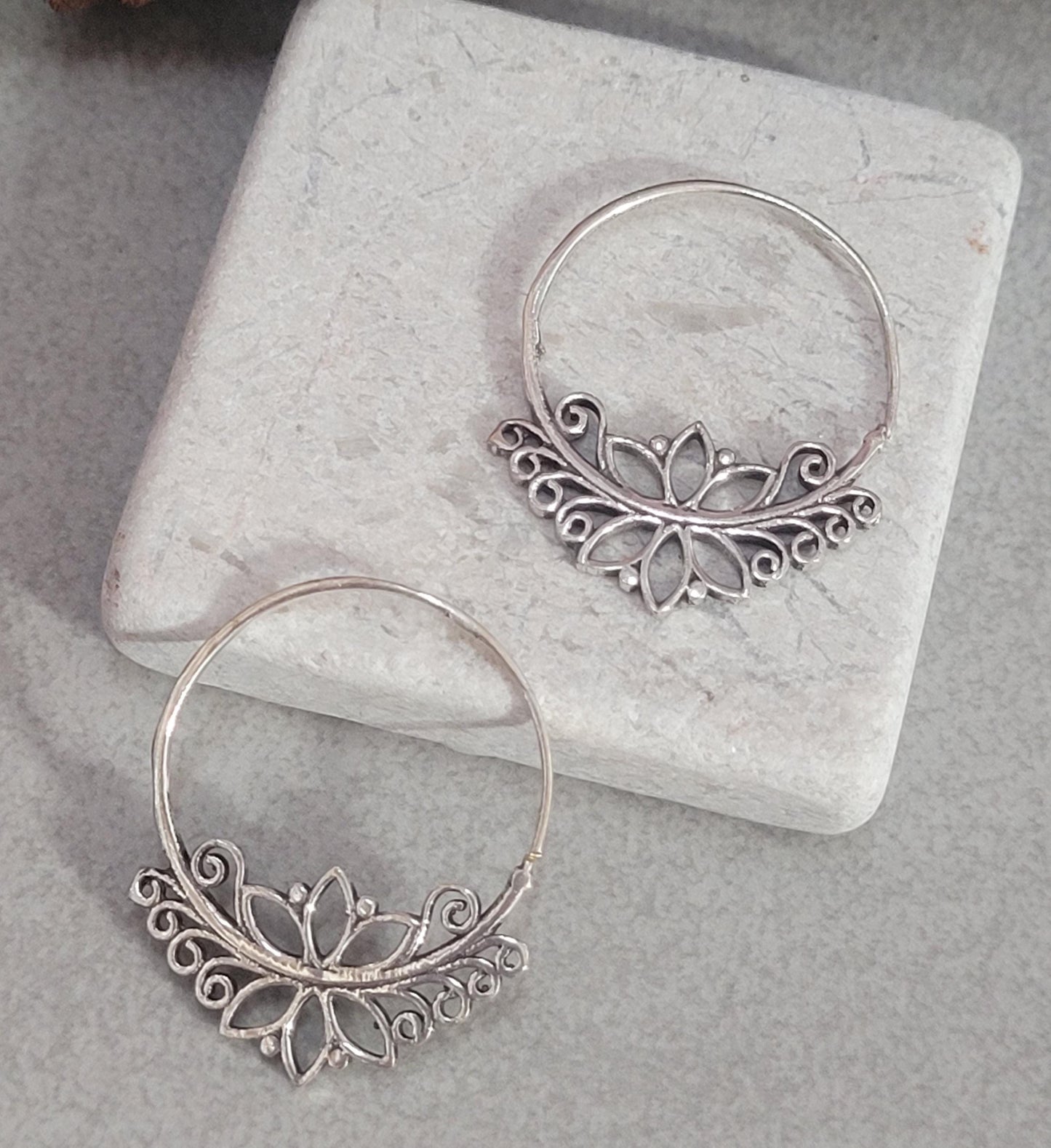 Spiral earrings silver jewellery gift : Gift for her