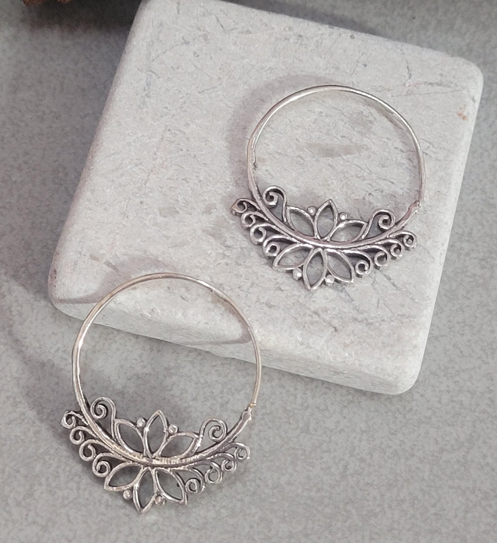 Spiral earrings silver jewellery gift : Gift for her