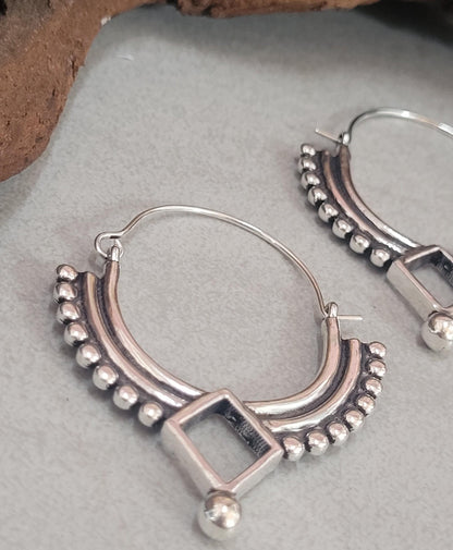 Silver bohemian hoops: Silver style unique jewellery