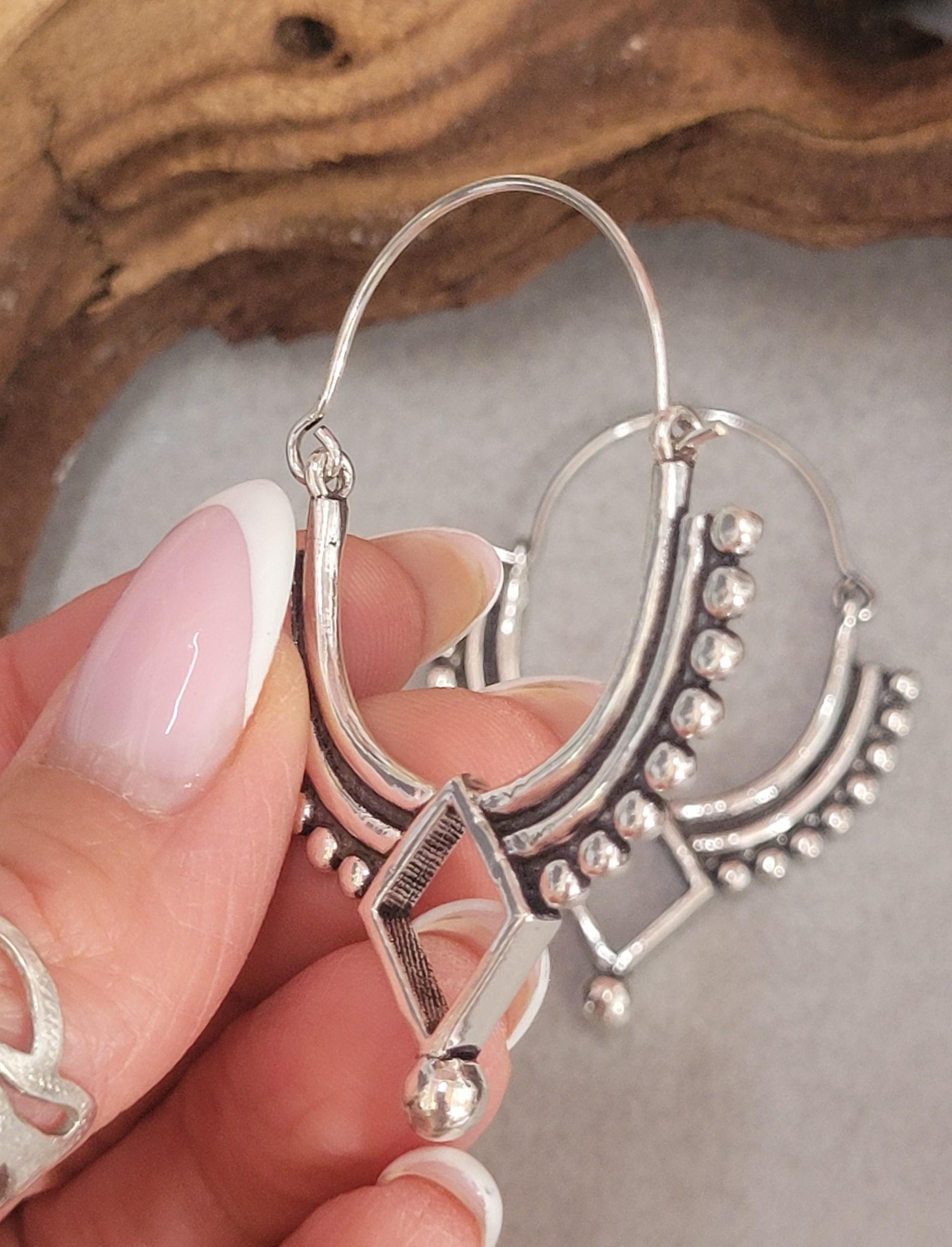 Silver bohemian hoops: Silver style unique jewellery