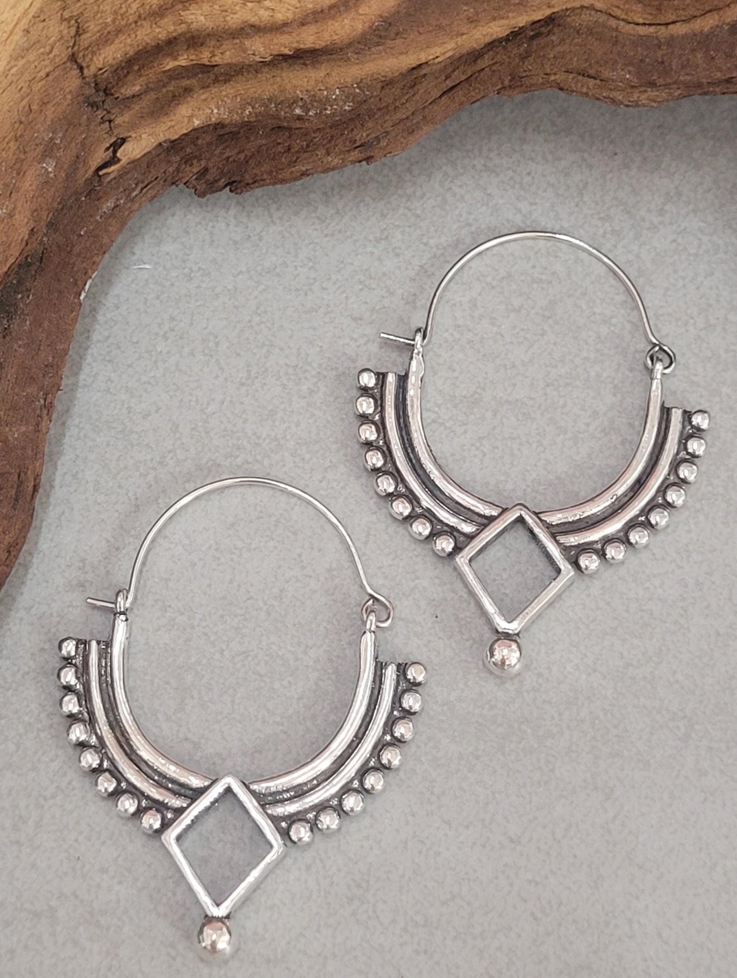 Silver bohemian hoops: Silver style unique jewellery