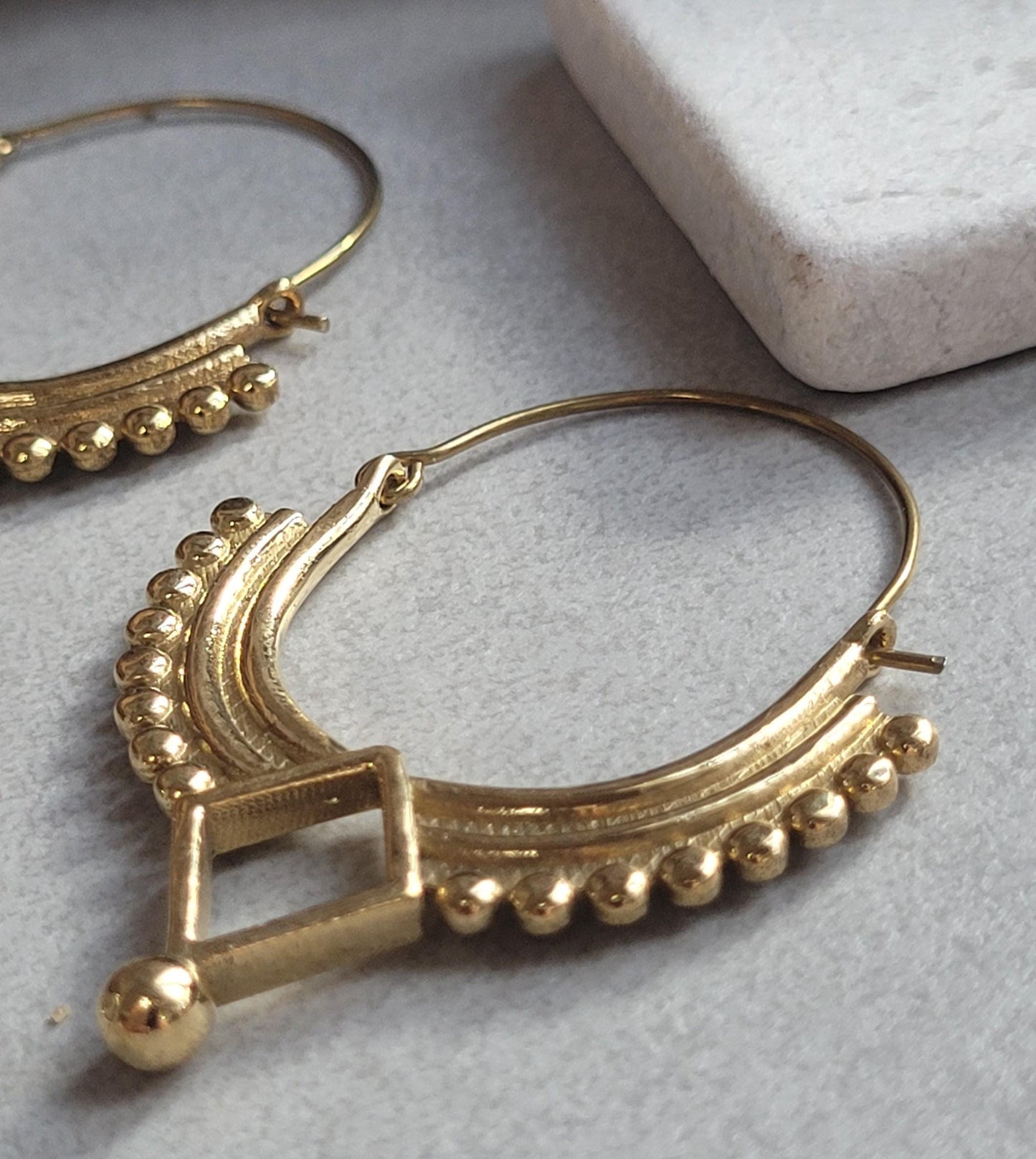 Gold bohemian hoops: Silver style unique jewellery / Golden jewellery