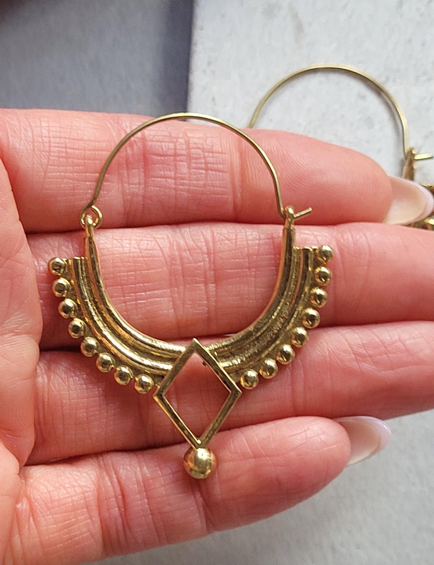 Gold bohemian hoops: Silver style unique jewellery / Golden jewellery
