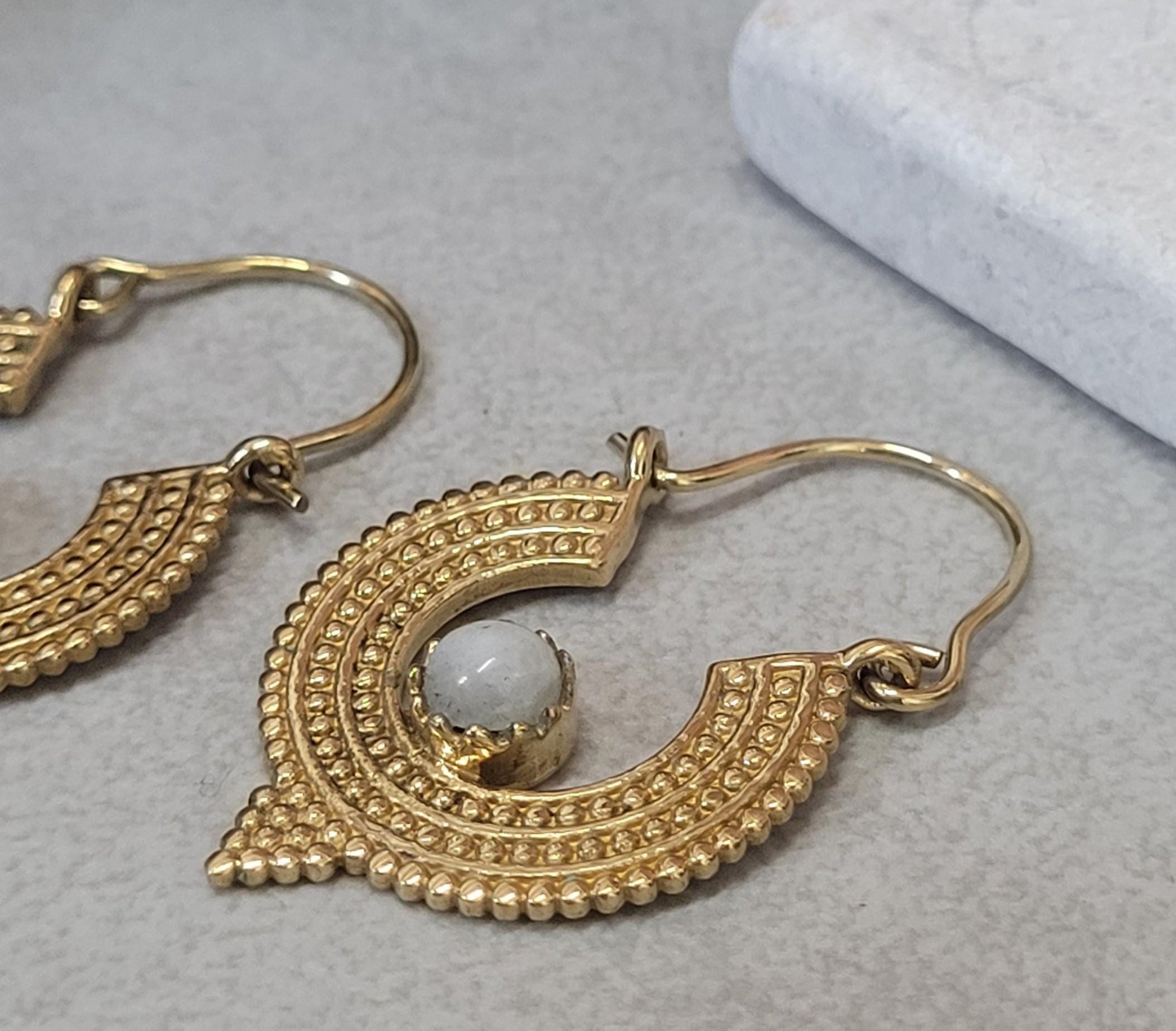 Small gold hoops: Bohemian jewellery