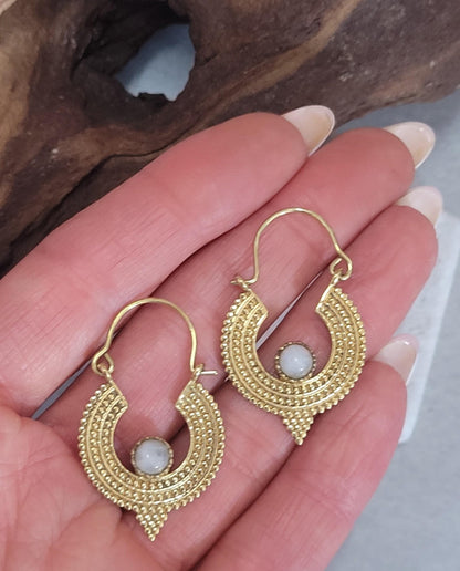 Small gold hoops: Bohemian jewellery